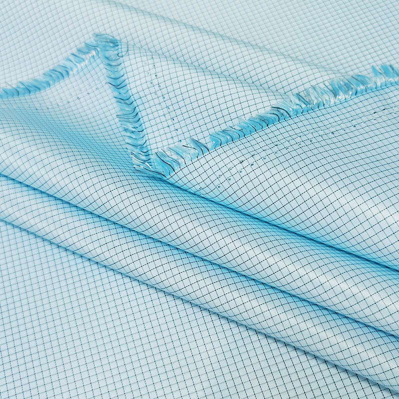 Anti Static 5mm Grid Woven ESD Fabric with Composition 98% Polyester 2% Carbon for Clean Room Garments